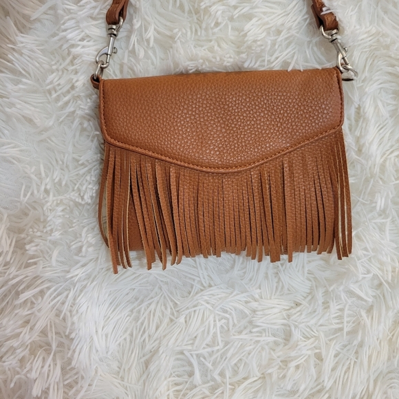 Aeropostale Fringe Tech Brown Crossbody Bag - Picture 2 of 7
